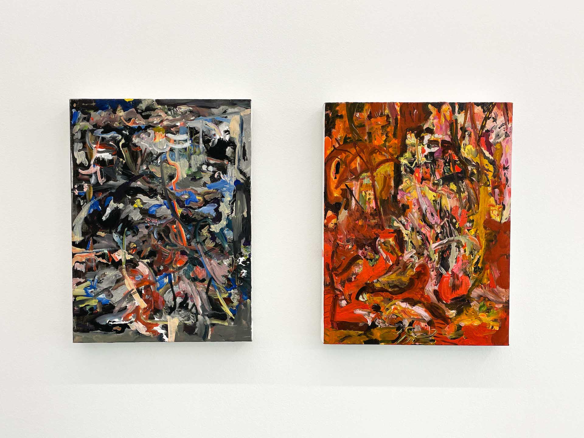 Cecily Brown 左：《Of siren tears》2020-2021 右：《The bleeding heart》2020-2021