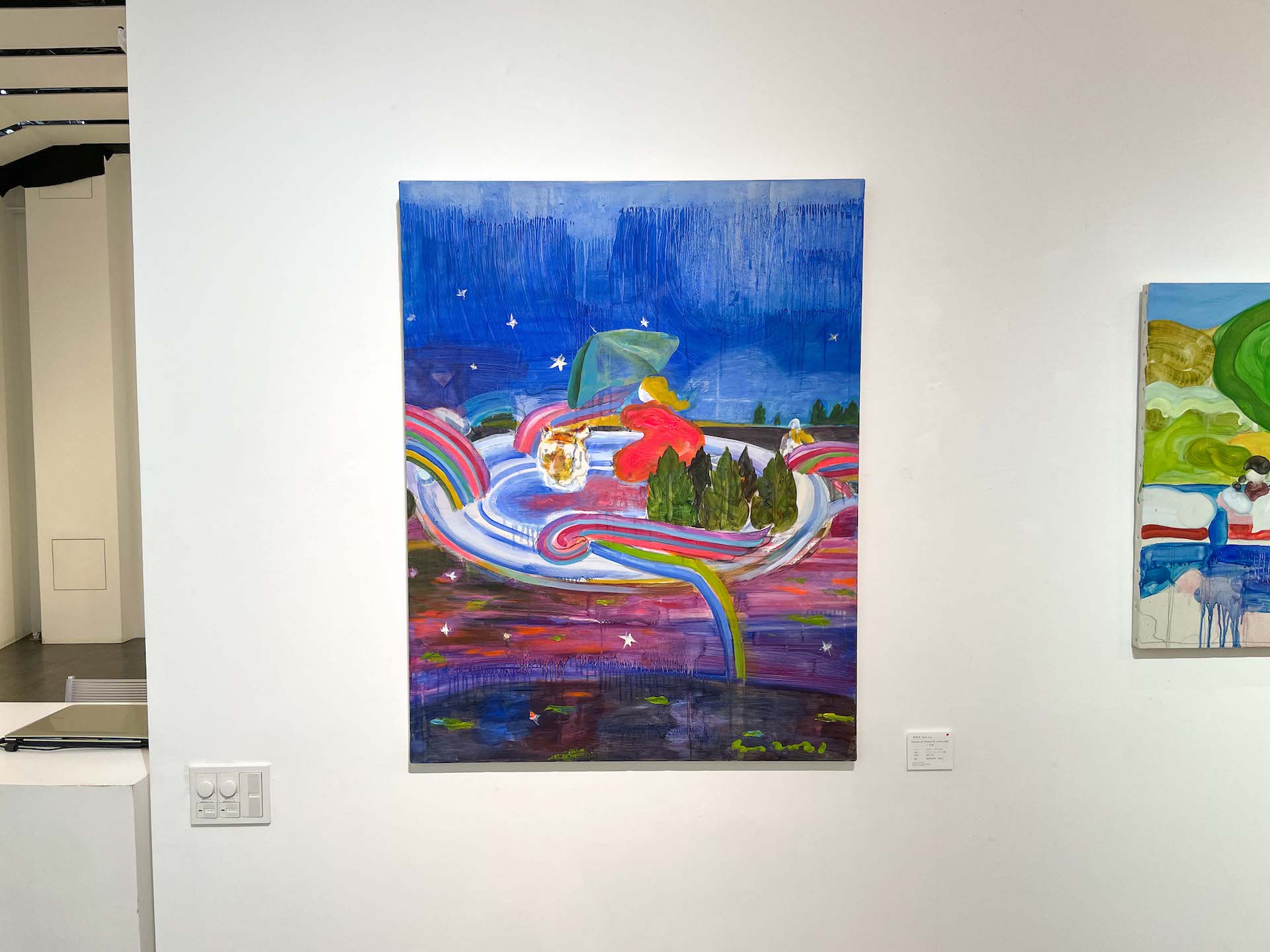雨夜来《Human in Animal 68_moon night》2021 Panel, Oil on canvas