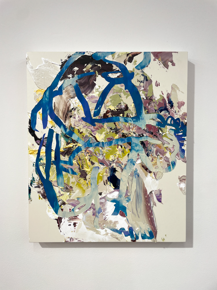 大久保紗也《stretching》 2021年 アクリル、油彩、キャンバス 45.5×38㎝