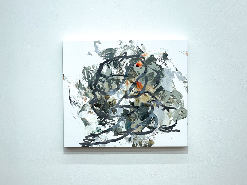 大久保紗也《Meditation technique》 2021年 アクリル、油彩、キャンバス 53×45.5㎝