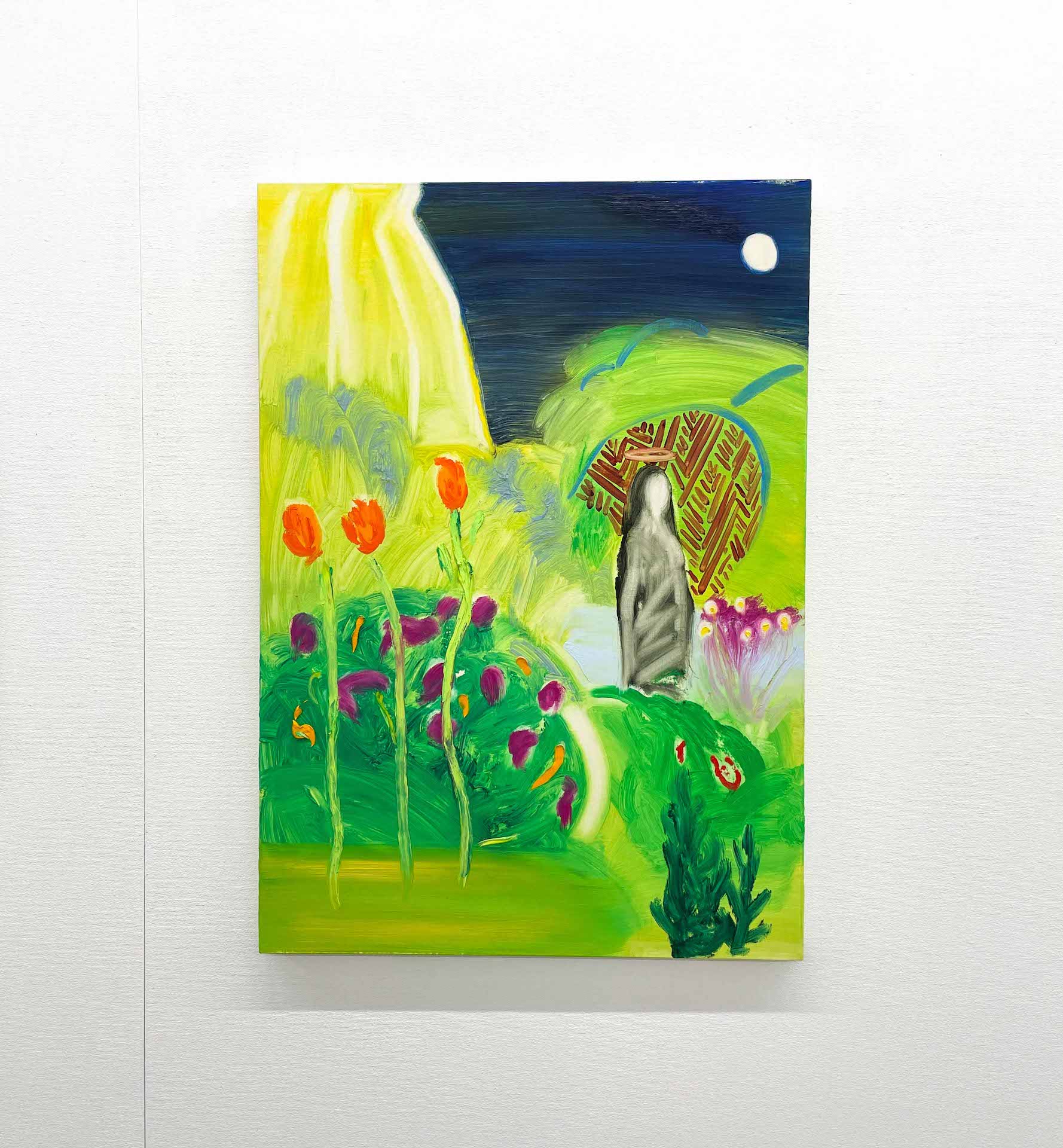 月がとても綺麗な日 2021 103 × 72.5 × 2 cm Oil on a wood panel