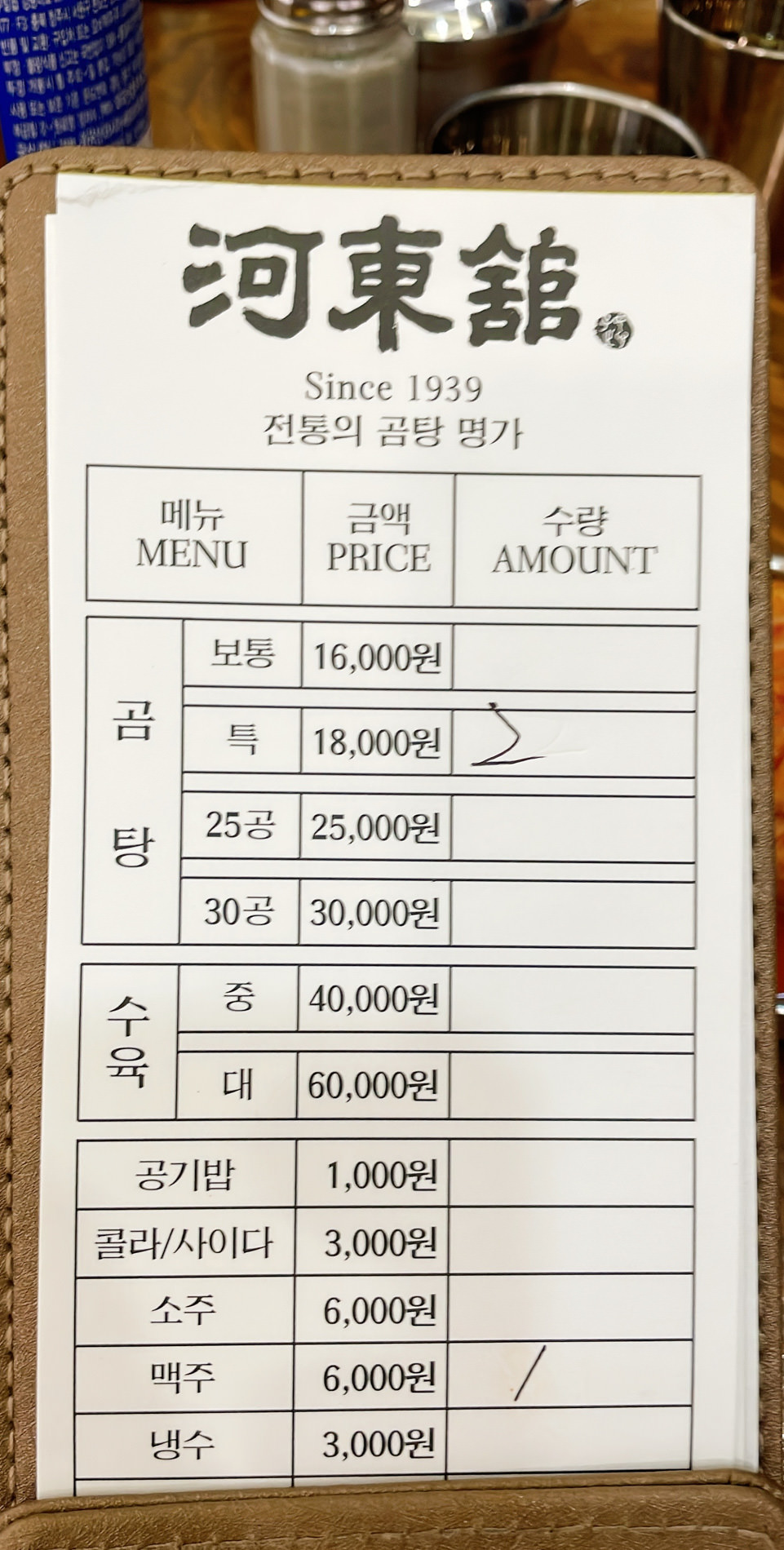 日本語が通じなかったので指で伝票を指して注文しました。